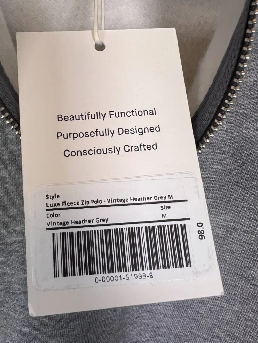 Everlane Luxe Fleece Zip Polo Cropped Vintage Heather Gray Size Med NWT - Picture 5 of 7